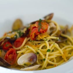 Spaghetti with clams & bottarga