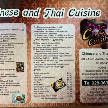 Chinese Thai Cuisine - 2024 August menu work Thai dishes - Chinese Near Me - Payson, Arizona