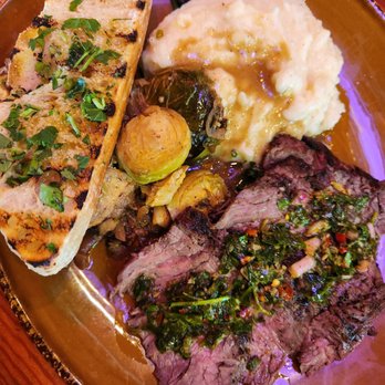 Urban Plates - Steak with chimmichurri, brussel sprouts, mashed potatoes - Salad Near Me - Irvine, California