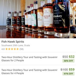 Fish Hawk Spirits - Groupon Savings-- Be the first to review this OCALA distillery!