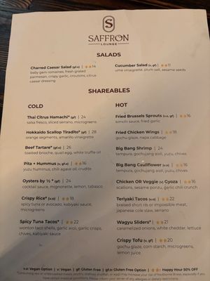 Menu photo 1 Saffron Lounge Las Vegas, NV