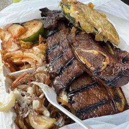 Kalbi and BBQ Chicken Combo Plate Kalbi and BBQ Chicken Combo Plate