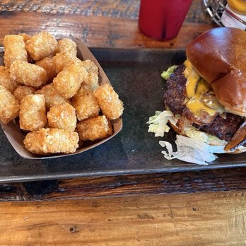 Riley’s on Sutter - Backyard BBQ Burger with tots - Salad Near Me - Folsom, California Riley’s on Sutter - Backyard BBQ Burger with tots - Salad Near Me - Folsom, California