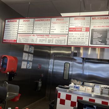 Five Guys - Counter Menu - Burgers Near Me - Winter Park, Florida