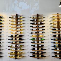 Modern Cellar - Love this wall of wine!!