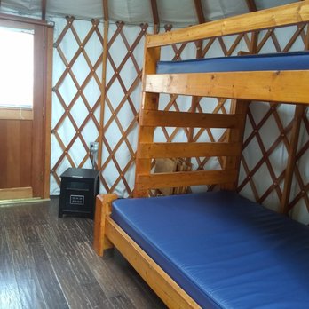 Tawas Point State Park - Inside the yurt looking toward the front door. - Parks Near Me - East Tawas, Michigan