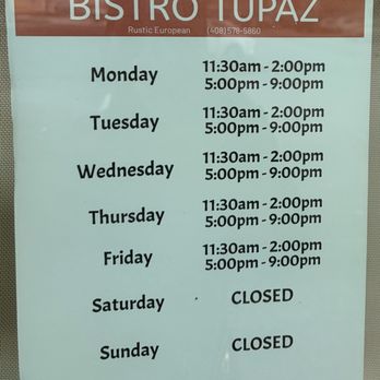 Bistro Tupaz - Hours of operation - Modern European Near Me - San Jose, California