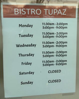 Menu photo 2 Bistro Tupaz San Jose, CA