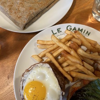 Le Gamin - Gamin Burger with egg, Buckwheat Crepe - French Near Me - Brooklyn, New York