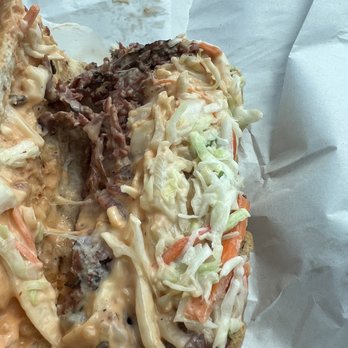 Capriotti's Sandwich Shop - Capastrami... Rachel style with pastrami, coleslaw, thousand island, Swiss cheese on Italian hoagie ..hot diggity good - Sandwiches Near Me - Lewes, Delaware