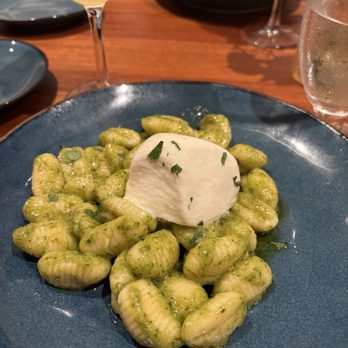 Umberto's Clam House - Pesto gnocchi with burrata - Seafood Near Me - New York, New York Umberto's Clam House - Pesto gnocchi with burrata - Seafood Near Me - New York, New York
