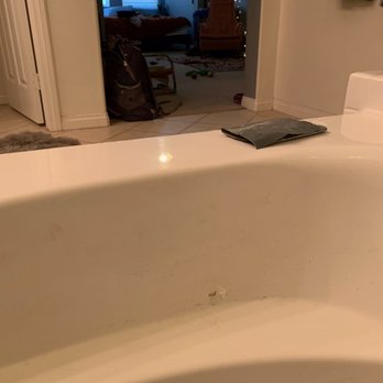 Elite Tub Reglazing - Before - small hole - Refinishing Services Near Me Elite Tub Reglazing - Before - small hole - Refinishing Services Near Me