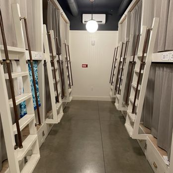 Cache House - Hall of bed cubbies at Cache House hostel - Hostels Near Me - Jackson, Wyoming