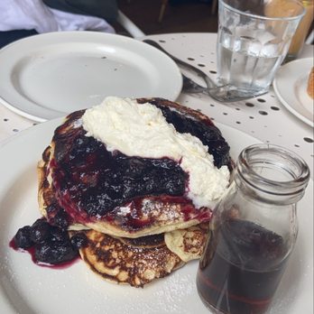 La Pecora Bianca SoHo - Lemon Blueberry Ricotta Pancakes - Mediterranean Near Me - New York, New York La Pecora Bianca SoHo - Lemon Blueberry Ricotta Pancakes - Mediterranean Near Me - New York, New York