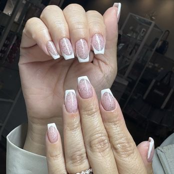Nails by Yurka - Acrylic gel nails with white french - Nail Technicians Near Me Nails by Yurka - Acrylic gel nails with white french - Nail Technicians Near Me