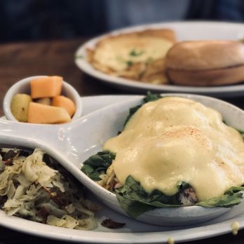 Stacks - Crab Louis in the front, crab omelette in the back - Breakfast & Brunch Near Me - Burlingame, California Stacks - Crab Louis in the front, crab omelette in the back - Breakfast & Brunch Near Me - Burlingame, California