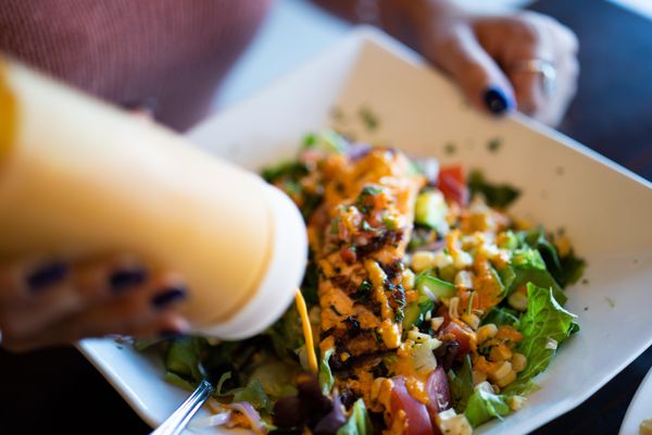 Photo of Fresh Off The Boat Fish Grill - Santa Ana, CA, US. Try our famous soy ginger dressing!