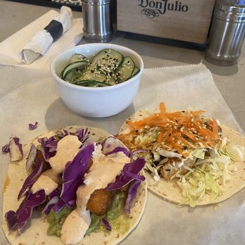 Taqueria Tsunami - Korean Fried cauliflower taco and Thai chicken taco, tsunami trio - Tacos Near Me - Gainesville, Georgia Taqueria Tsunami - Korean Fried cauliflower taco and Thai chicken taco, tsunami trio - Tacos Near Me - Gainesville, Georgia