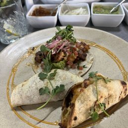 Tacos Mar y Tierra, marlin and gobernador.