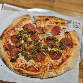 Artisan Pizza - My meaty delight (Carni) with pepperoni and sausage. - Pizza Near Me - Parker, Colorado