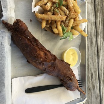 Big Ray's Fish Camp - Lobster corn dog & Garlic Parm Fries - Seafood Near Me - Tampa, Florida Big Ray's Fish Camp - Lobster corn dog & Garlic Parm Fries - Seafood Near Me - Tampa, Florida