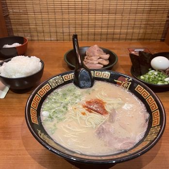 ICHIRAN - Times Square - Tonkotsu Ramen Recommended Set Combo with Rice and Extra Chashu (4 Slices) - Ramen Near Me - New York, New York ICHIRAN - Times Square - Tonkotsu Ramen Recommended Set Combo with Rice and Extra Chashu (4 Slices) - Ramen Near Me - New York, New York