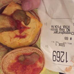 Goes along with my repeated experience at this location to ask for and pay for extra pickle only to NOT get extra pickle ;( Goes along with my repeated experience at this location to ask for and pay for extra pickle only to NOT get extra pickle ;(