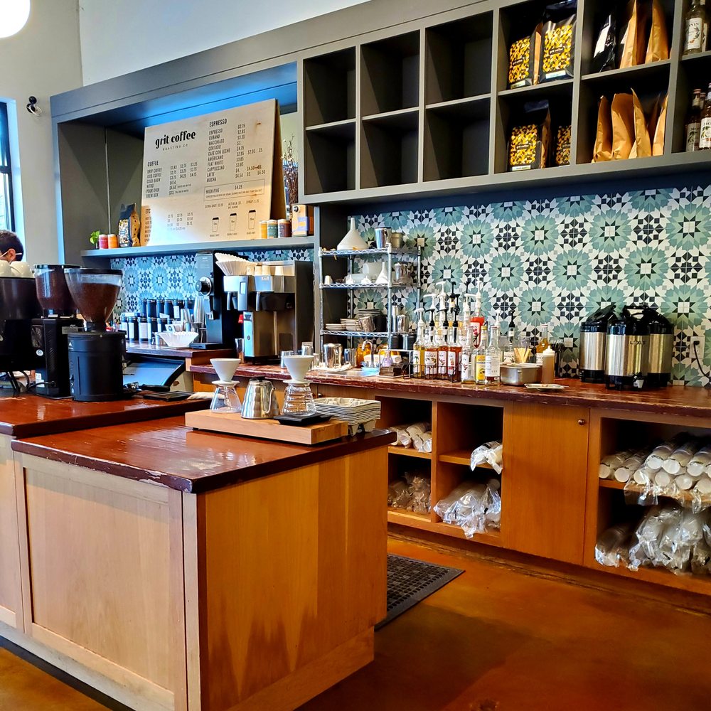 a coffee shop with a variety of coffees
