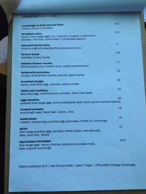 Menu photo 2 Cafe Brisbane Brisbane, QLD