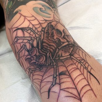 Ten Thousand Waves Tattoo Gallery - Spider Skull by Mike (Fresh) - Tattoo Near Me - Los Angeles, California