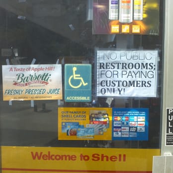 Colvin Shell Service Station - Restroom signs at the front door of shell, what most of freeloader, negative reviewer failed to read. :) - Auto Repair Near Me - Placerville, California