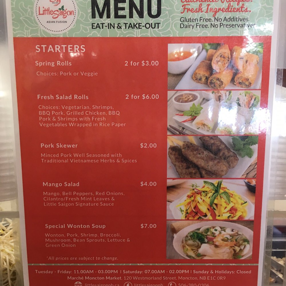 Little Saigon - Menu - Asian Fusion Near Me - Moncton, New Brunswick Little Saigon - Menu - Asian Fusion Near Me - Moncton, New Brunswick