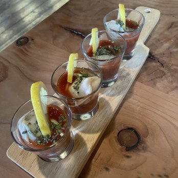 Terramar Brewing & Distilling - Fresh bloody marry oyster shots - Pizza Near Me - Edison, Washington Terramar Brewing & Distilling - Fresh bloody marry oyster shots - Pizza Near Me - Edison, Washington