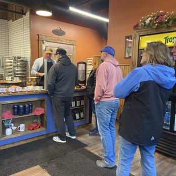 Sunrise Bagel - Line this morning, out the door! But they moved quickly! - Bagels Near Me - Gardiner, Maine Sunrise Bagel - Line this morning, out the door! But they moved quickly! - Bagels Near Me - Gardiner, Maine