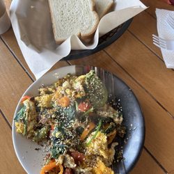 Breakfast bowl and toast