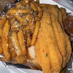 Pick Up N Go - Catfish meal (comes with fries, toast, and hot sauce)