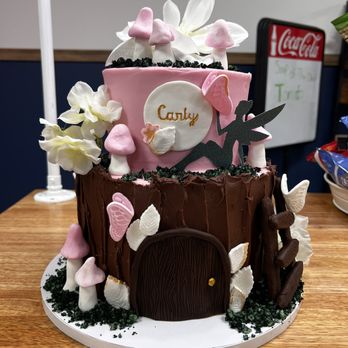 Good Fellows Baking - a chocolate cake with pink and white decorations - Bakeries Near Me - Morgantown, West Virginia Good Fellows Baking - a chocolate cake with pink and white decorations - Bakeries Near Me - Morgantown, West Virginia