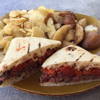 Urban Plates - Steak sandwich, rosemary potatoes and chips. I've tried to sub the chips and they won't let you. - New American Near Me - Carlsbad, California