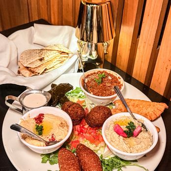 Medii Kitchen - Tapas Medley Grape leaves, kibbeh, falafel, cheese boreg + hummus, baba ghanoush, muhammara & more. - Mediterranean Near Me - Anaheim Hills, California Medii Kitchen - Tapas Medley Grape leaves, kibbeh, falafel, cheese boreg + hummus, baba ghanoush, muhammara & more. - Mediterranean Near Me - Anaheim Hills, California