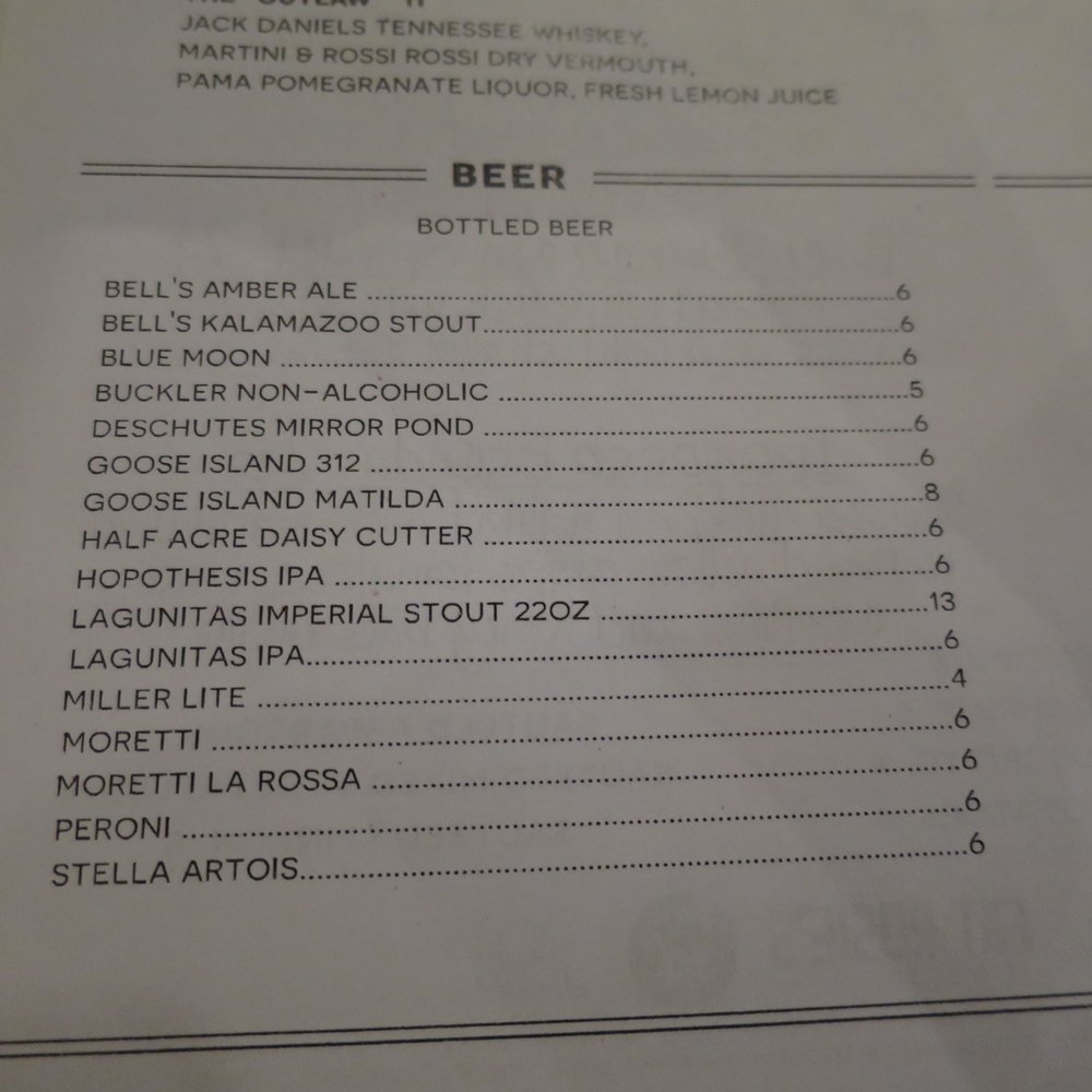Mia Francesca - Bottled beer menu, circa August 2016. - Italian Near Me - Chicago, Illinois Mia Francesca - Bottled beer menu, circa August 2016. - Italian Near Me - Chicago, Illinois