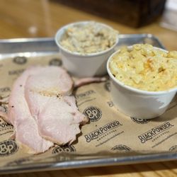 Black Powder Smokehouse - Jamestown - Turkey breast, loaded baked potato salad, Smoked Gouda Mac N Cheese
