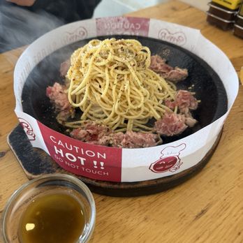 Pepper Lunch - Beef Aglio Olio Pasta - Japanese Near Me - Irvine, California
