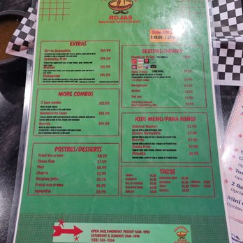 Taqueria Rojas - Menu 10/20/26 - Mexican Near Me - Flagstaff, Arizona