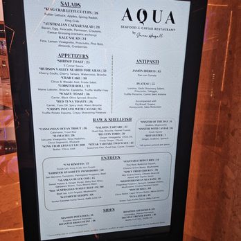 Aqua - Menu - Seafood Near Me - Las Vegas, Nevada