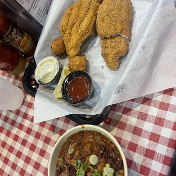 Cajun Fish Grill - 2 Pieces Catfish Filet with Beans & Rice .. so yummy! - Cajun/Creole Near Me - McKinney, Texas