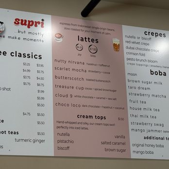 Supri - Menu - Bubble Tea Near Me - Fresno, California
