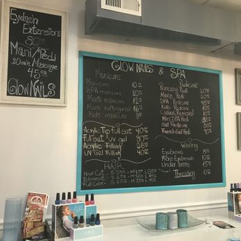 Glow Nails and Spa - Board of prices! GEL SPECIAL MON-THURS $23 - Nail Salons Near Me - Lyndhurst, New Jersey