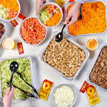 The Halal Guys - a table full of food - Halal Near Me - Shrewsbury, Massachusetts The Halal Guys - a table full of food - Halal Near Me - Shrewsbury, Massachusetts