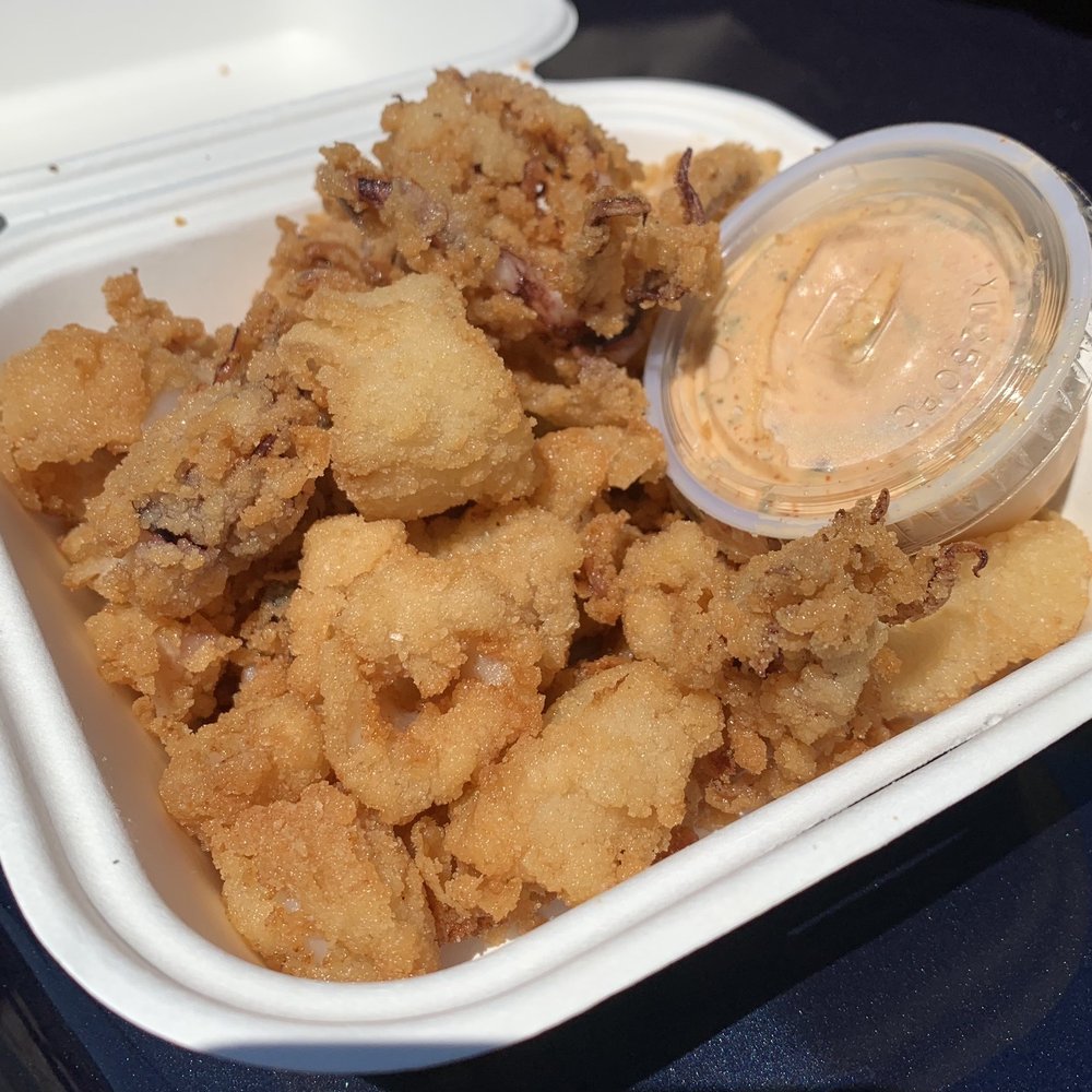 Lenny & Joe's Fish Tale - Small Fried Calamari with sauce (Comeback-ish) - Seafood Near Me - Madison, Connecticut Lenny & Joe's Fish Tale - Small Fried Calamari with sauce (Comeback-ish) - Seafood Near Me - Madison, Connecticut