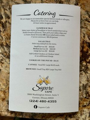Menu photo 4 Sapore Cafe Gurnee, IL